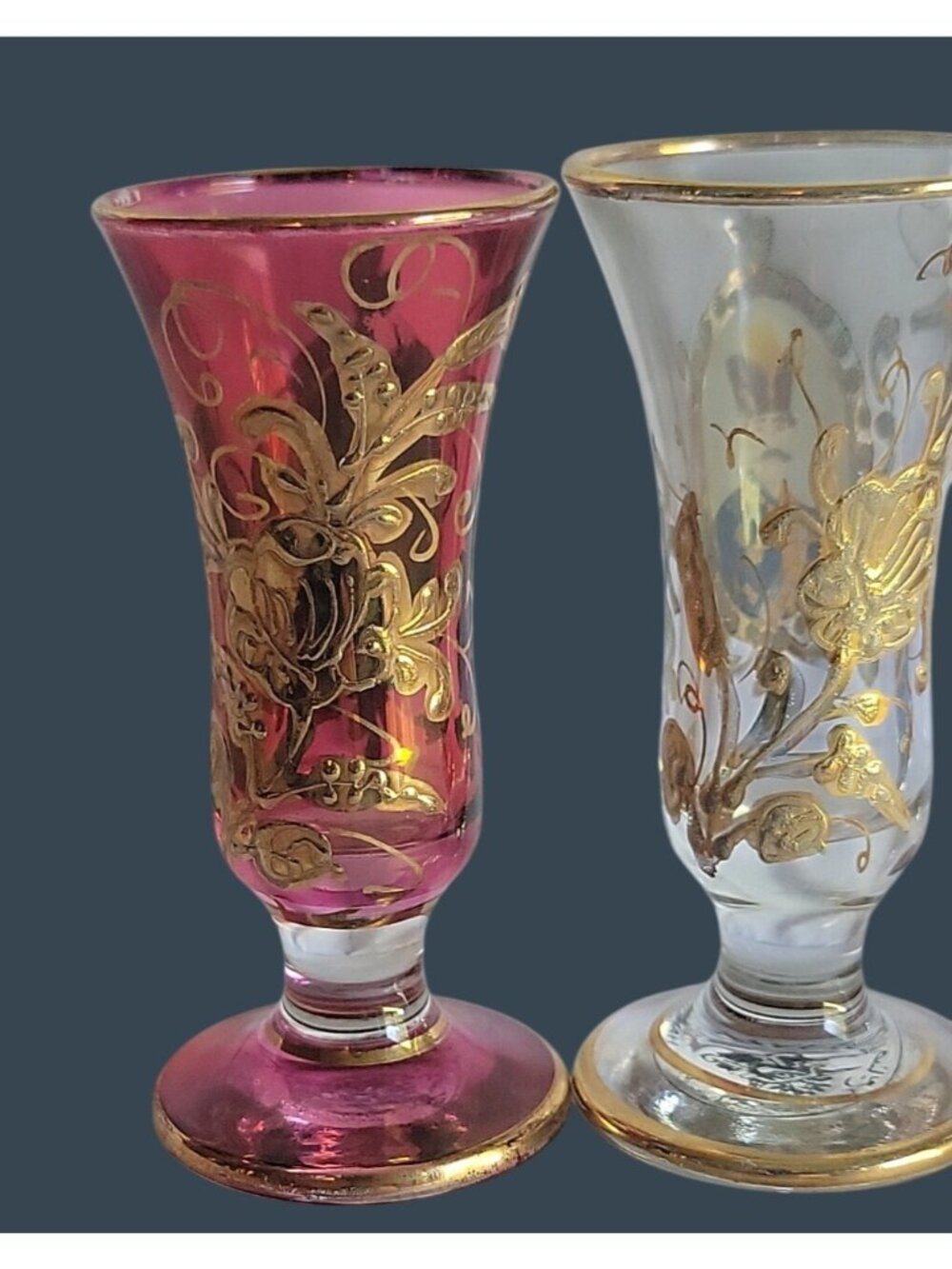 3 Vtg Persian Qajar Naser al-Din Shah Cordial Shot Glasses Villa Handy Crafts - Picture 6 of 16